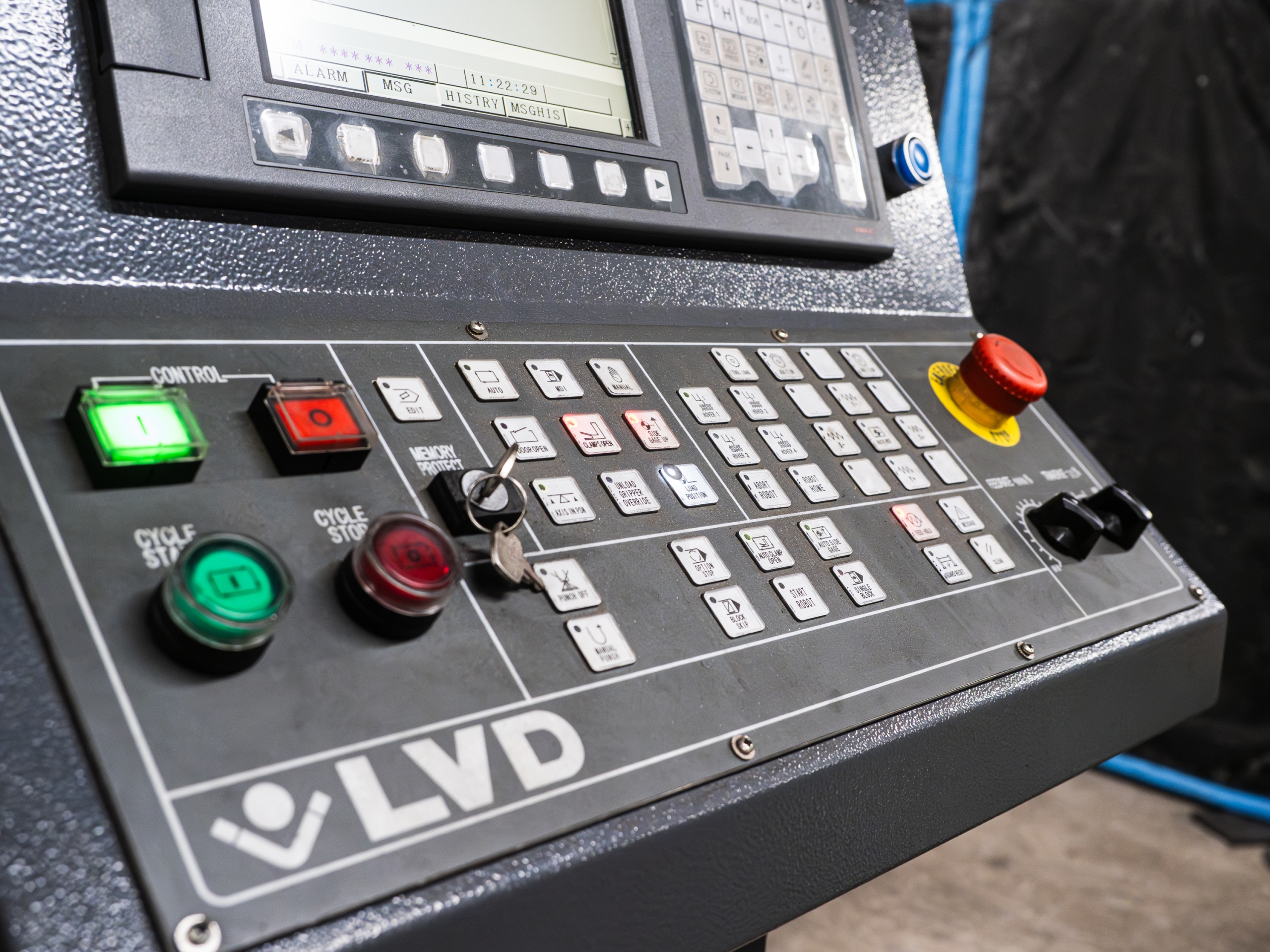 COntroll panel of LVD CNC Punch Machine